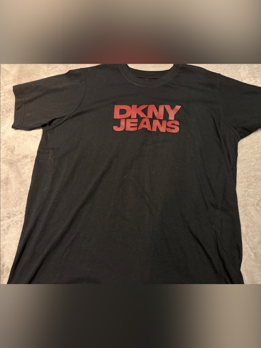 Dkny Black Short-Sleeve Tee with Red DKNY JEANS Logo